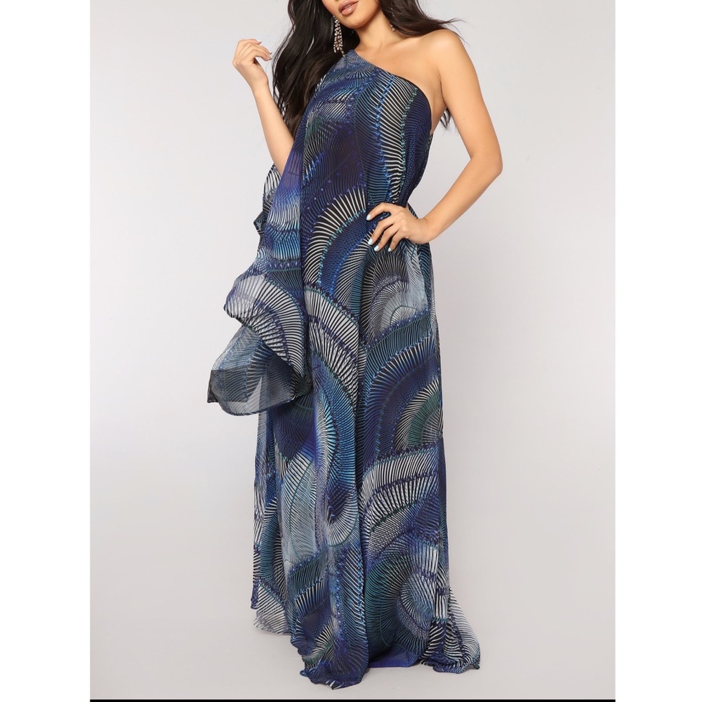 Night Maxi Dress - Blue Multi